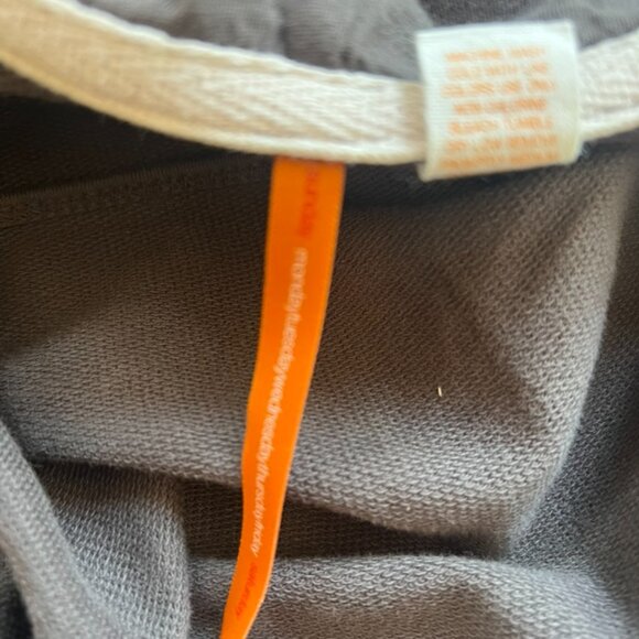 Anthropologie Saturday Sunday Hoodie M Gray Brown Floral Embroidered Boho Cotton - Picture 5 of 10